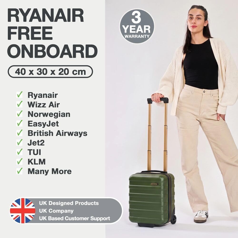 Cabin Max Anode Hartschalen Trolley 40x30x20 cm | 24L Handgepäck Koffer für Ryanair & Wizz Air Unter