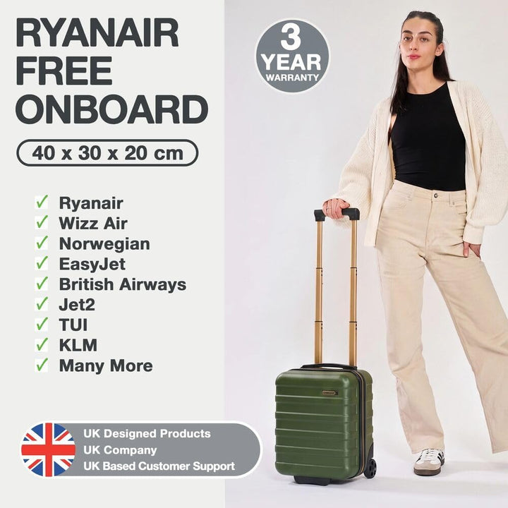 Cabin Max Anode Hartschalen Trolley 40x30x20 cm | 24L Handgepäck Koffer für Ryanair & Wizz Air Unter