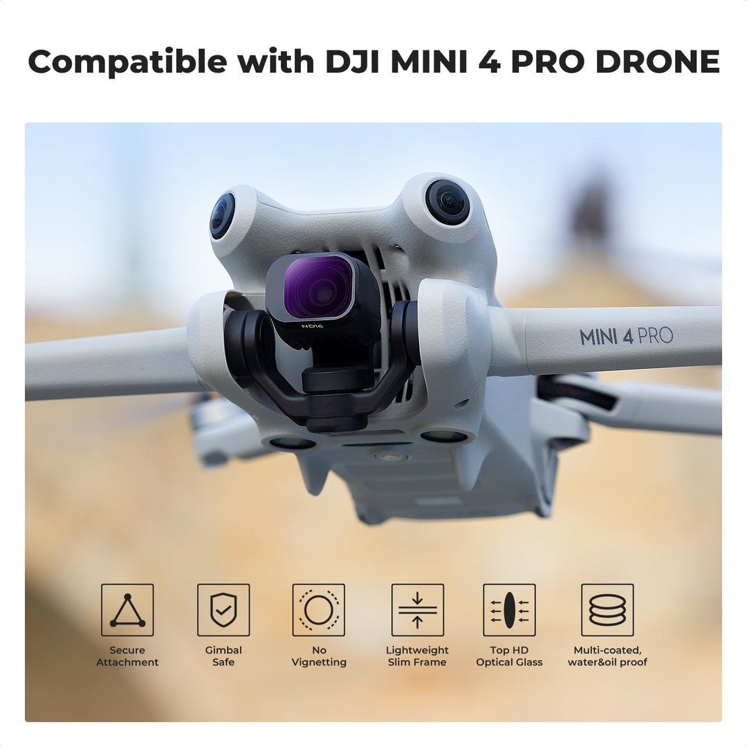 K&F Concept Mini 4 Pro Filterset,4 Stück CPL,UV,ND8, ND16 Filter Kompatibel mit DJI Mini 4 Pro, mit
