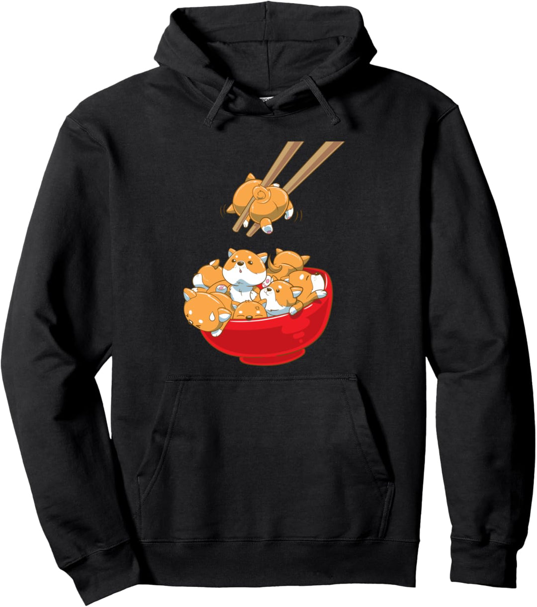 Japanische Kawaii Shiba Inu Hund Ramen Pullover Hoodie