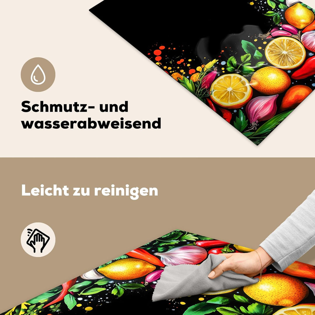 Herdabdeckplatte Einteilig 80x52 cm Küche Ceranfeld Abdeckplatte Cerankochfeld Abdeckung Induktionsk