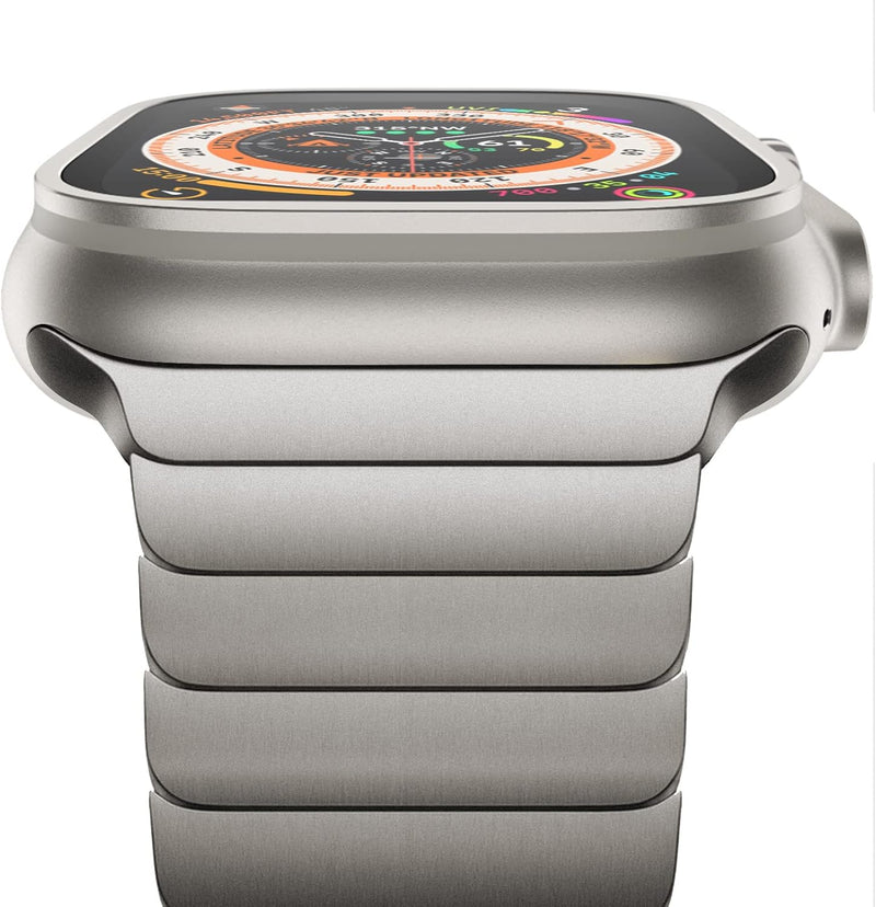 NewWays 49mm 45mm 44mm 42mm Kompatibel mit Apple Watch Armband,Edelstahl Gliederarmband Ersatzarmbän