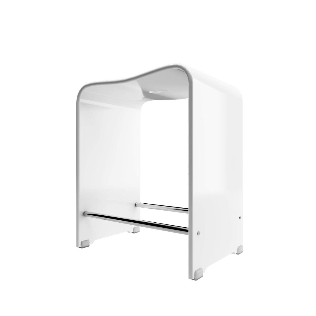 Schulte Duschhocker aus Acryl, belastbar bis 130 kg, 47 cm hoch, alpinweiss, rutschfest, stabil, erg