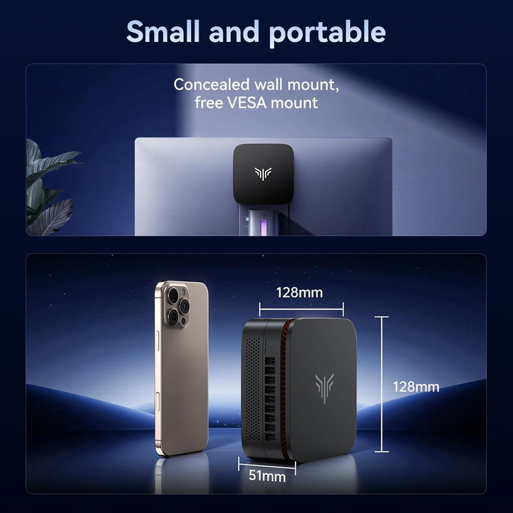 NiPoGi AK1PLUS Mini PC Ιntel Alder Lake Ν97(Bis zu 3,6GHz,4C/4T) 16GB DDR4/512GB M.2 SSD,Mini Comput
