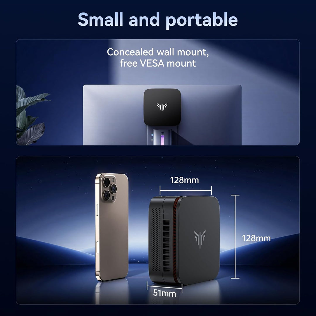 NiPoGi AK1PLUS Mini PC Ιntel Alder Lake Ν97(Bis zu 3,6GHz,4C/4T)16GB DDR4/1024GB M.2 SSD,Mini Comput