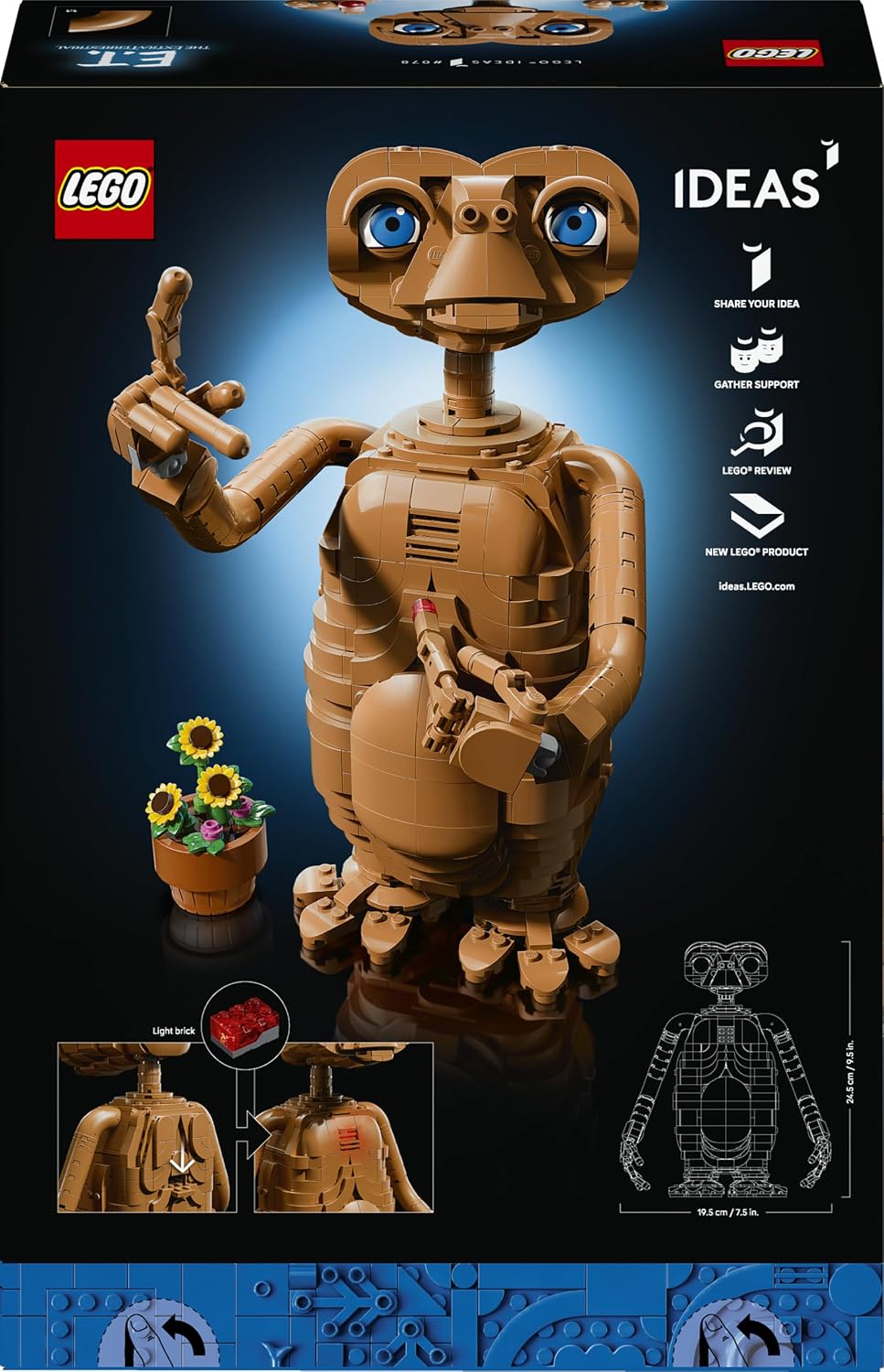 LEGO Ideas E.T. the Extra-Terrestrial - Modellbau für Erwachsene inklusive Alien Figur, künstlichen