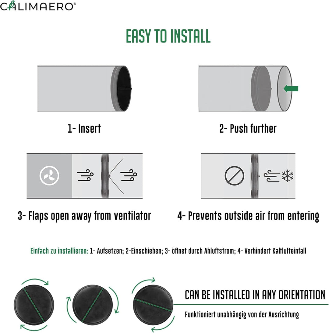 SEAL Rückstauklappe DN 100 mm Innenliegende Rückschlagklappe aus Recyceltem Kunststoff, Leise Gummik