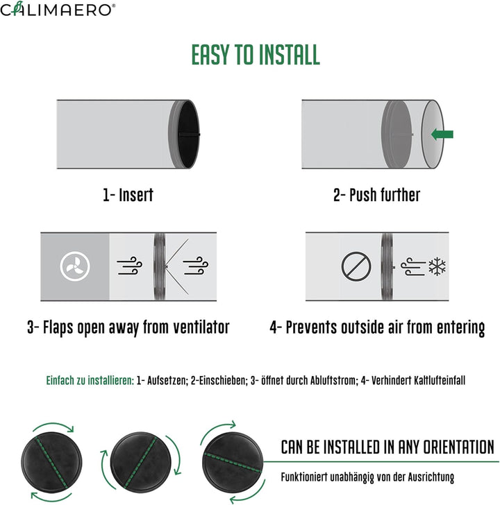 SEAL Rückstauklappe DN 100 mm Innenliegende Rückschlagklappe aus Recyceltem Kunststoff, Leise Gummik