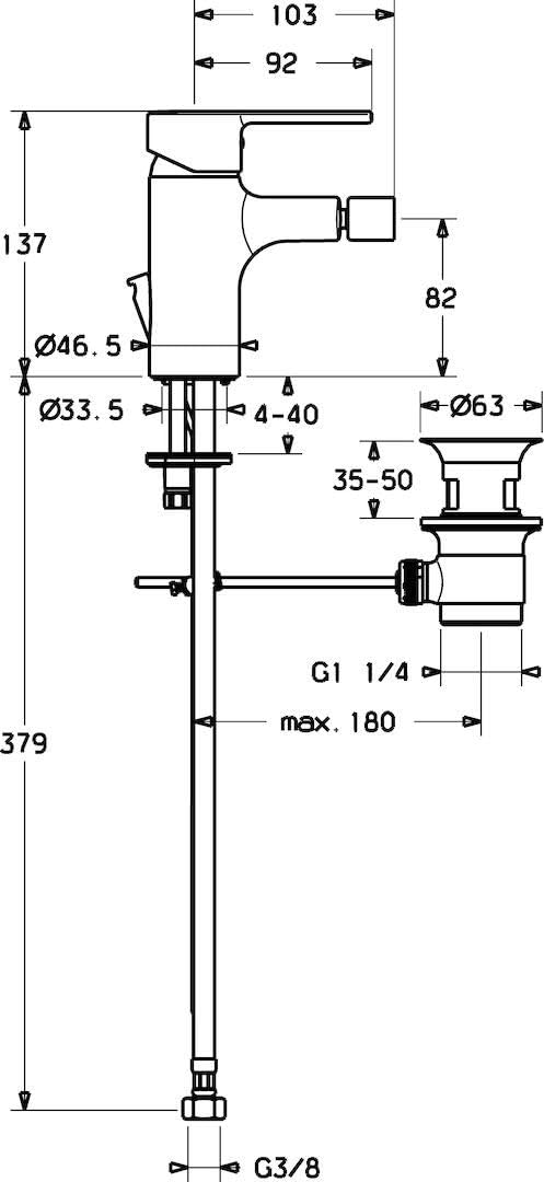 Hansa 3063273 Hansaronda Bidet Armatur