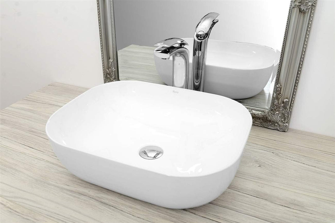 VBChome Waschbecken 50 x 40 Aufsatzwaschbecken aus Keramik Oval Waschtisch Handwaschbecken Aufsatzwa