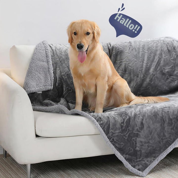 PETTOM wasserdichte Hundedecke, 127 * 100cm Hundedecke Flauschig aus Sherpa Fleece, Hundedecke Wasch