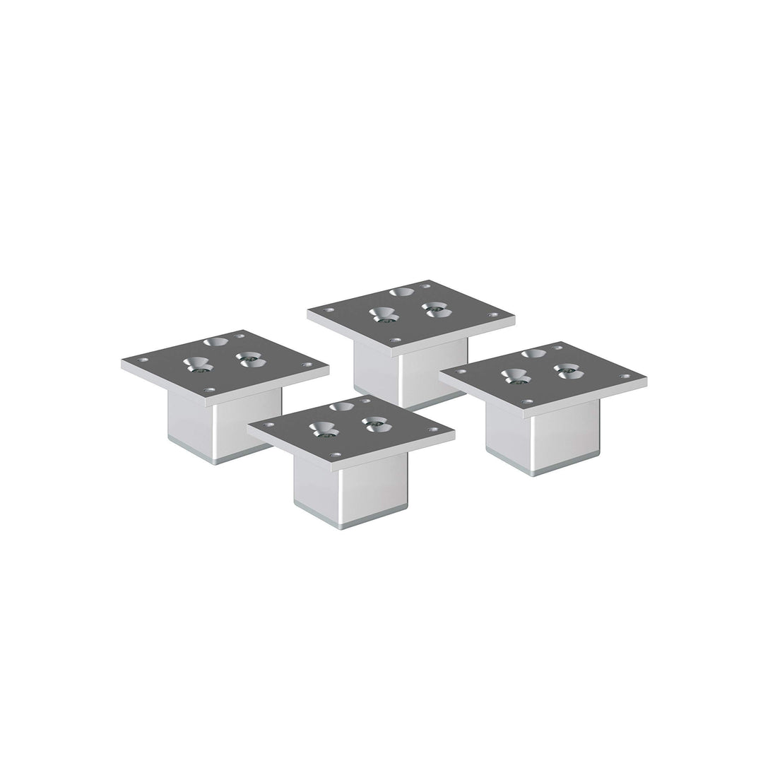 sossai® Exklusiv - Aluminium Möbelfüsse | E4MF-N | 4er Set | Höhe: 60mm | Farbe: Aluminium 4 Stück,