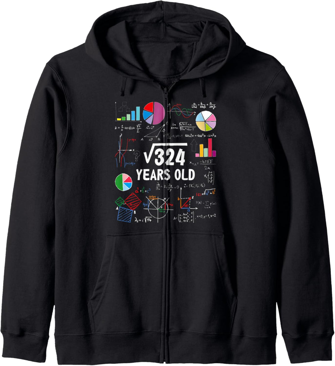 Square Root Of 324 18. Geburtstag 18 Jahre alt Geek Math Nerd Kapuzenjacke
