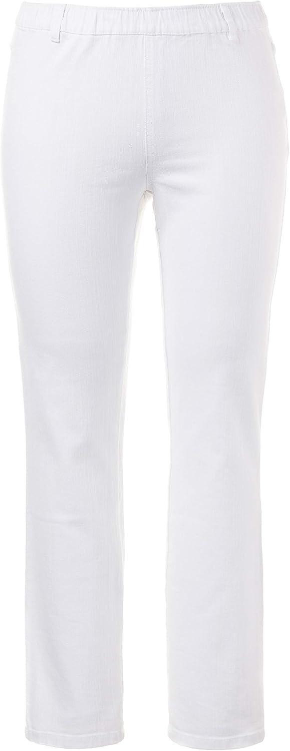 Ulla Popken Damen Jeggings Sienna, Stretch, Gürtelschlaufen Slim Jeans 26 Schneeweiss, 26 Schneewei&amp;