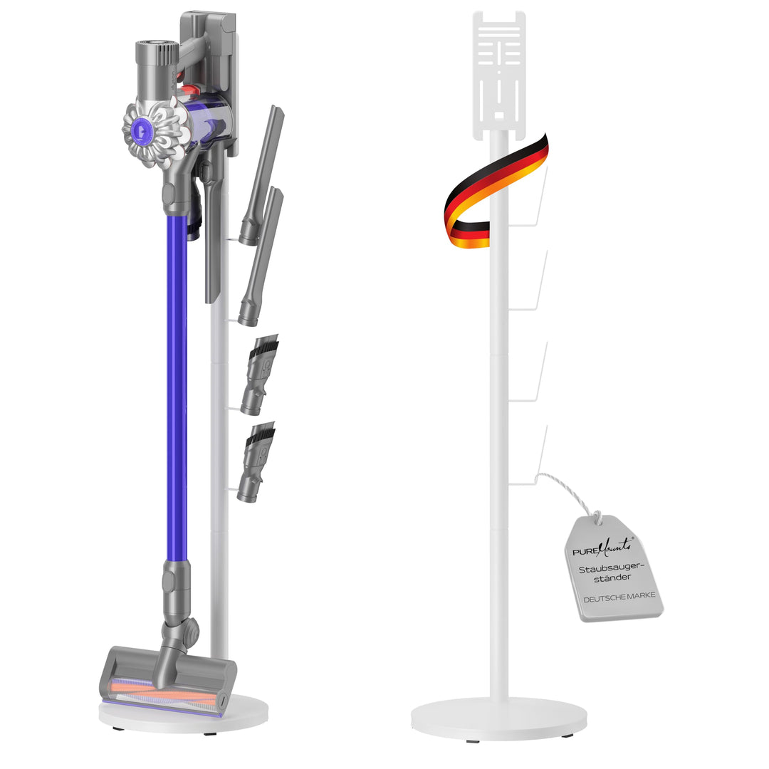 PureMounts Staubsauger Ständer Halterung universal kompatibel mit Dyson, Philips, Samsung, Bosch, Mi