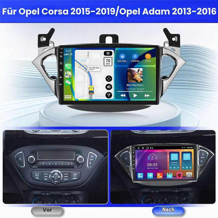 Radio für Opel Corsa 2015-2019/Opel Adam 2013-2016 Android 15 2+64G mit Wireless CarPlay Android Aut