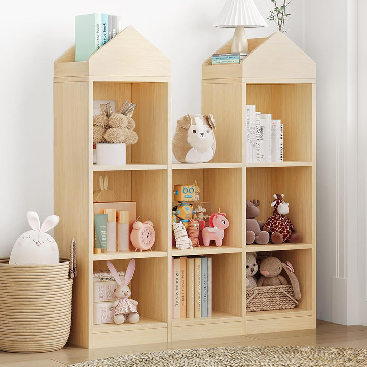 Garvee Bücherregal Kinder Schloss-Design mit Leseecke – Multifunktionales Holzregal mit Spielzeugreg