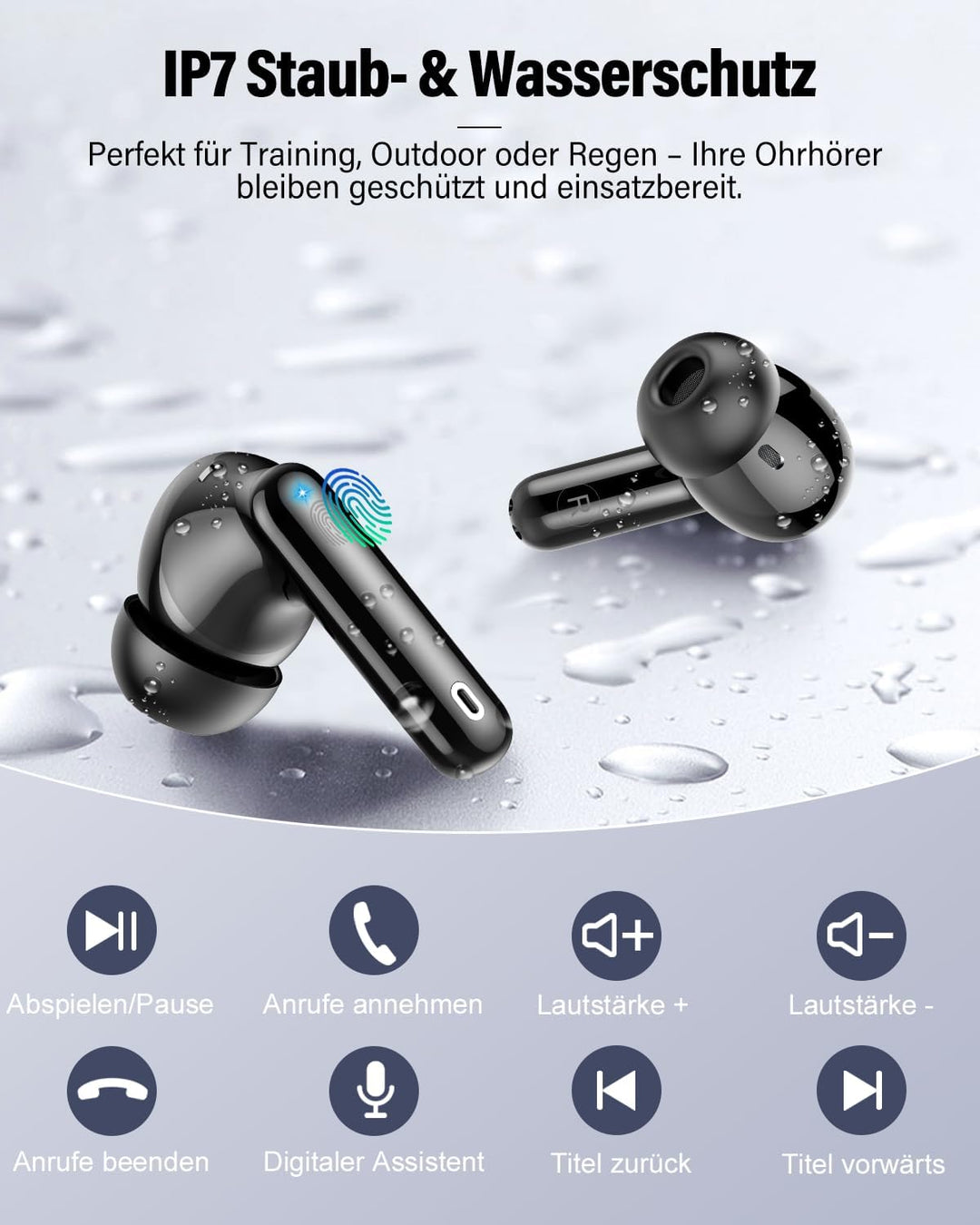 Btootos Bluetooth Kopfhörer, Kopfhörer Kabellos Bluetooth 5.4 mit App Sport In Ear Kopfhörer, Wirele