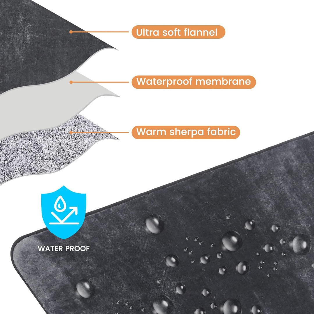 PETTOM Hundedecke Wasserdicht, Hundedecke Flauschig aus Sherpa Fleece, Hunde Decke Sofaschutz, Katze