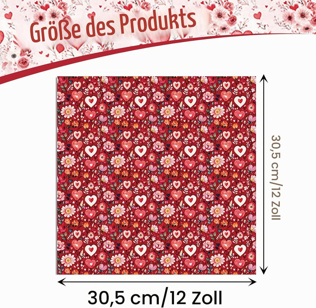Scrapbook Papier 24 Blatt, 30,5 x 30,5 cm, Doppelseitiges Muster Papier, Elegant Blumenmuster Dekorp