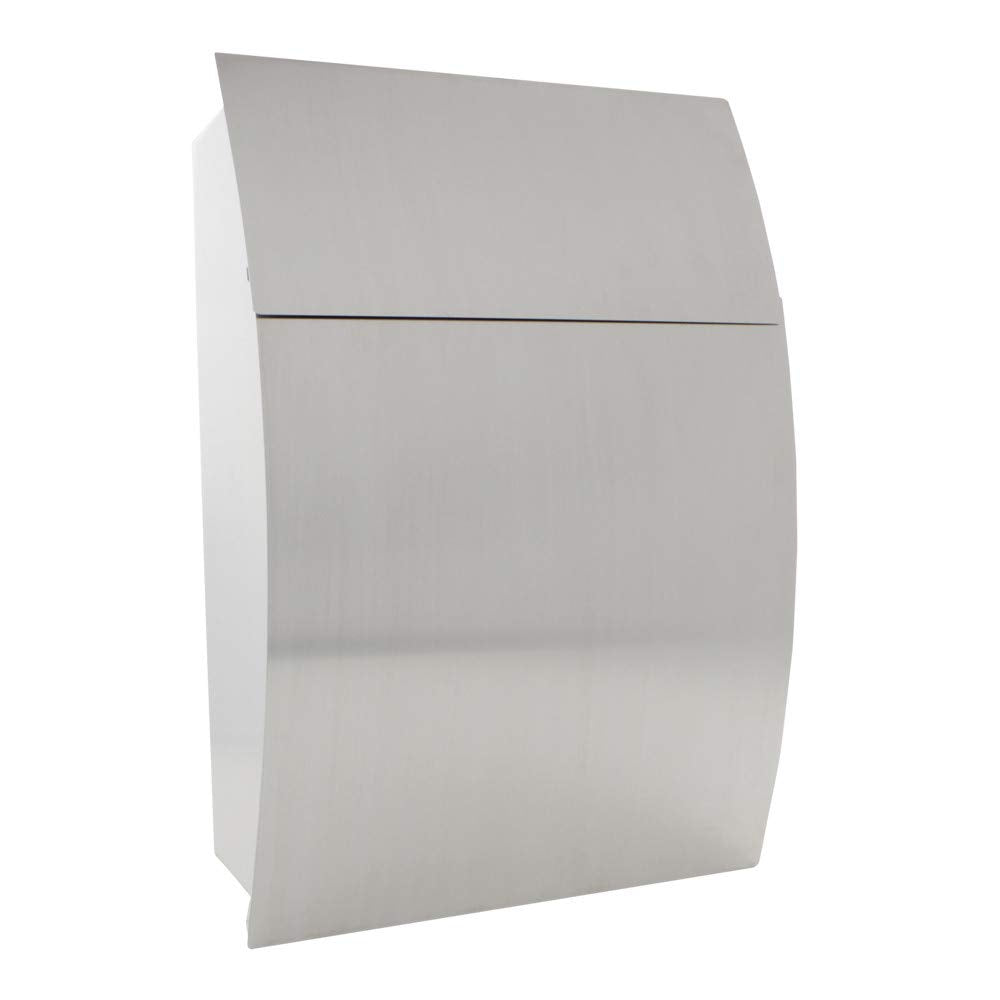 Profirst Mail PM 130 Briefkasten Zylinderschloss 2 Schlüssel Edelstahl HxBxT 445x320x105 mm Wandbrie