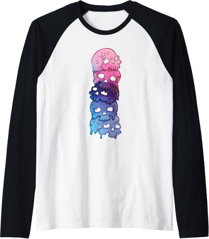 Omnisexual Pride-Flagge Gothik-Schädel Raglan