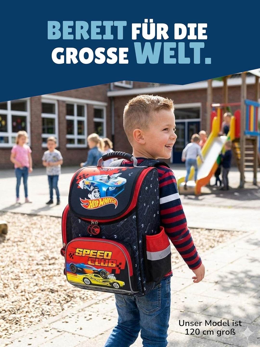 Familando Hot Wheels Schulranzen-Set 7 tlg. mit Federmappe, Turnbeutel und