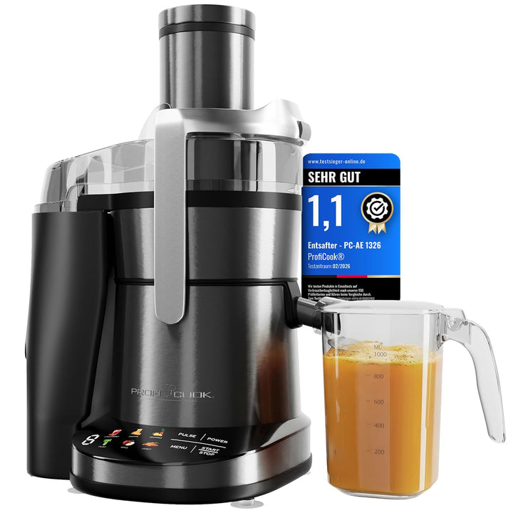 ProfiCook® Entsafter | leicht zu reinigender Slow Juicer | XXL-Einfüllschacht | 1000W Longlife-Motor
