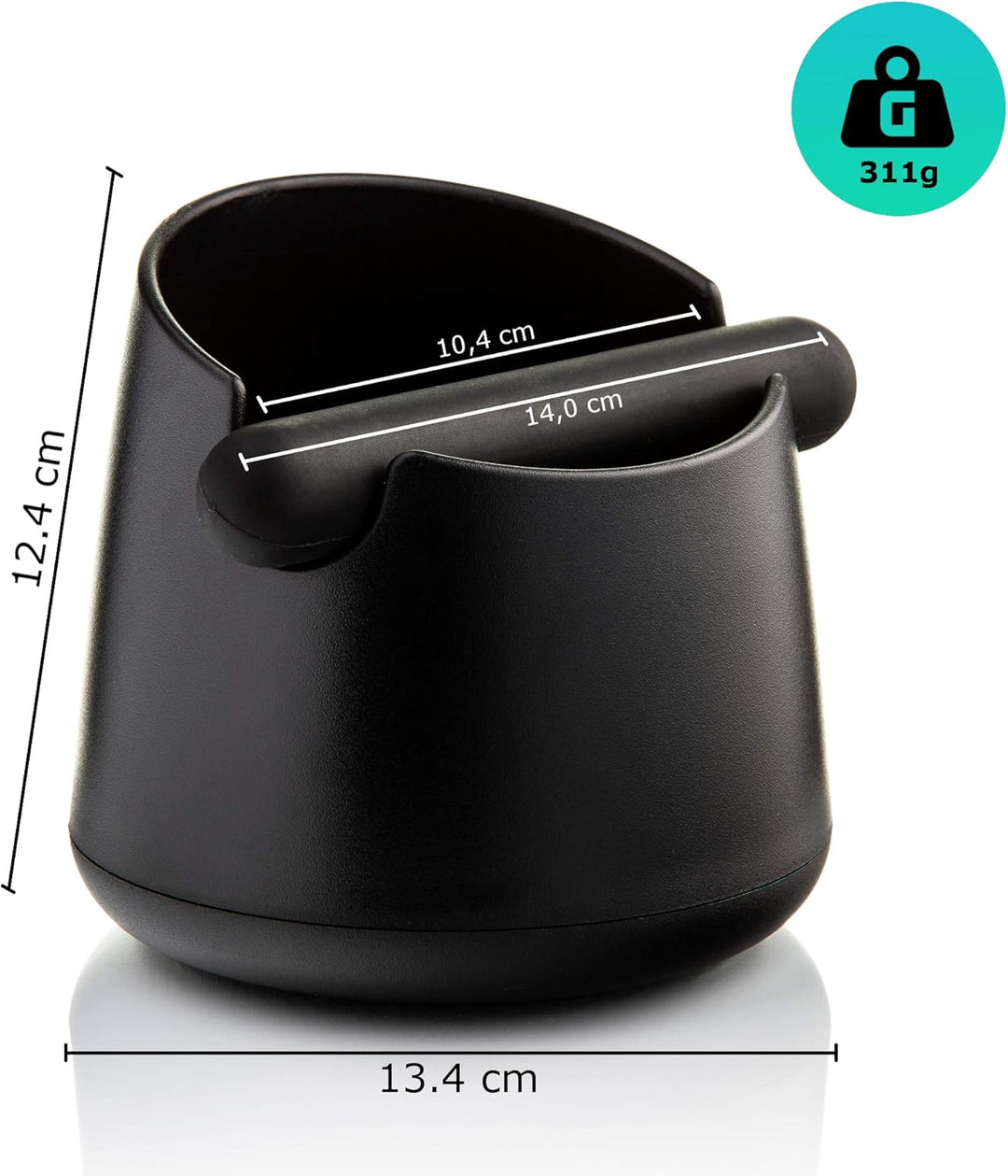 Barista Legends® Abklopfbehälter für Siebträger mattschwarz - Knock Box für Kaffeesatz mit spezielle