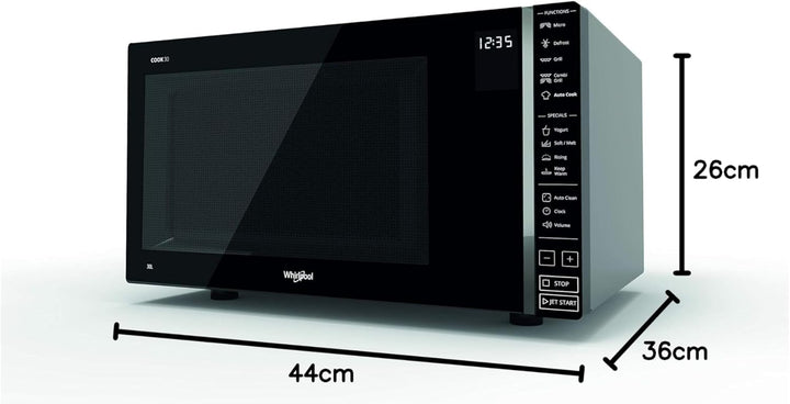 Whirlpool MWP 303 SB Kombination Grill und Mikrowelle / 900 W/ 30 L Garraum / Quartz Grill 1050 W /