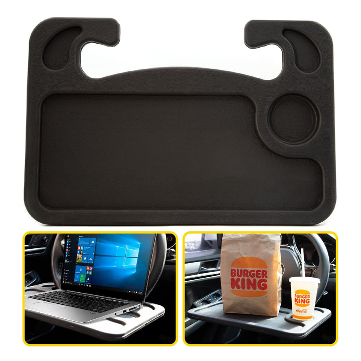 CUTEQUEEN 2-in-1 Auto Lenkrad Tisch - Tragbarer Laptophalter & Esstisch furs Auto,Multifunktionaler