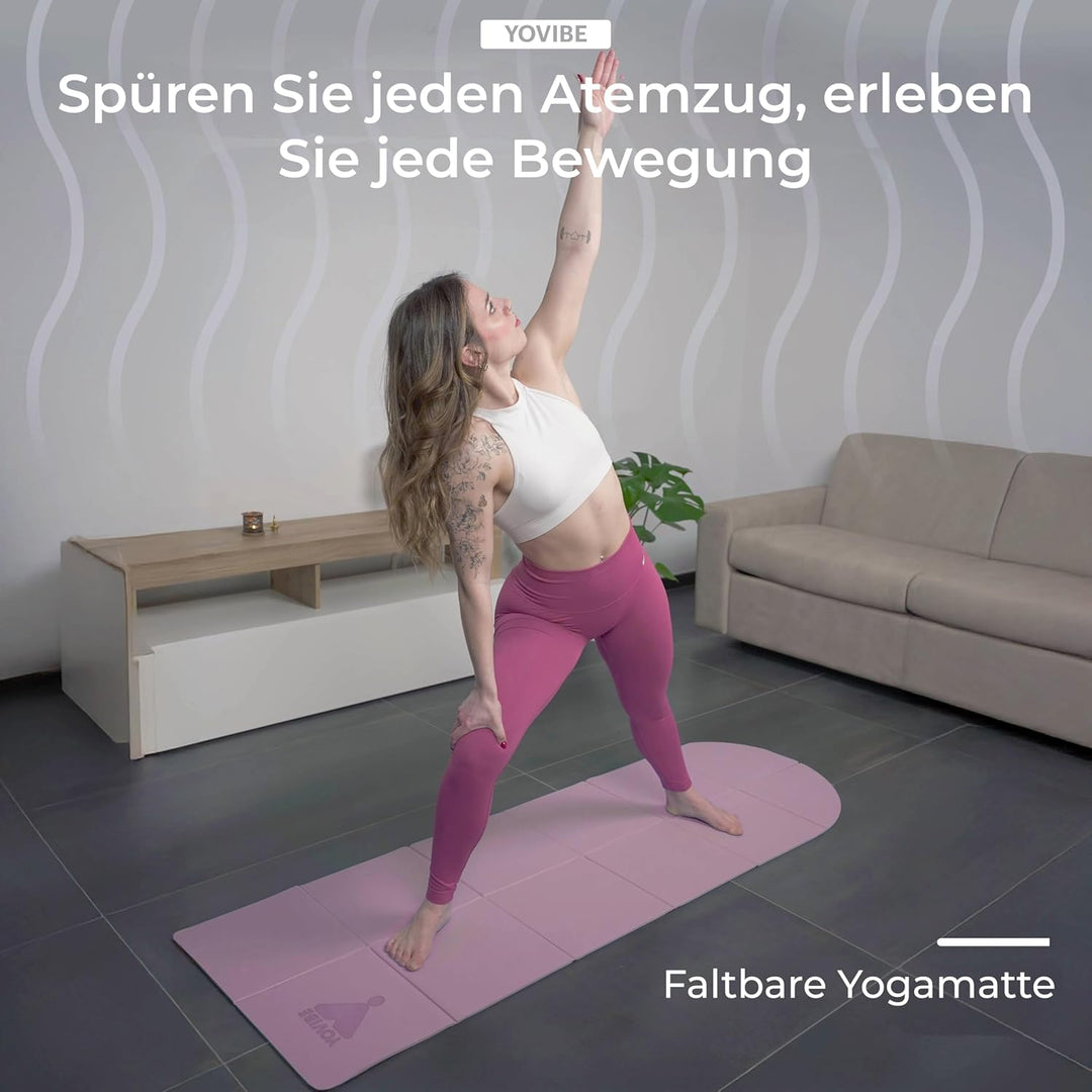 YoVibe® Yoga Matte 183x60x0,6 cm gross– Yogamatte rutschfest, extra dick, aus TPE mit Tasche & Handt