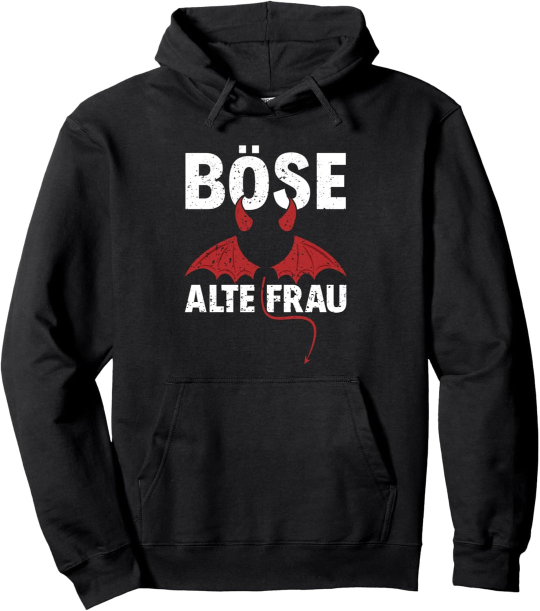 Oma Grossmutter Rentnerin Sarkasmus Gothic Böse Alte Frau Pullover Hoodie