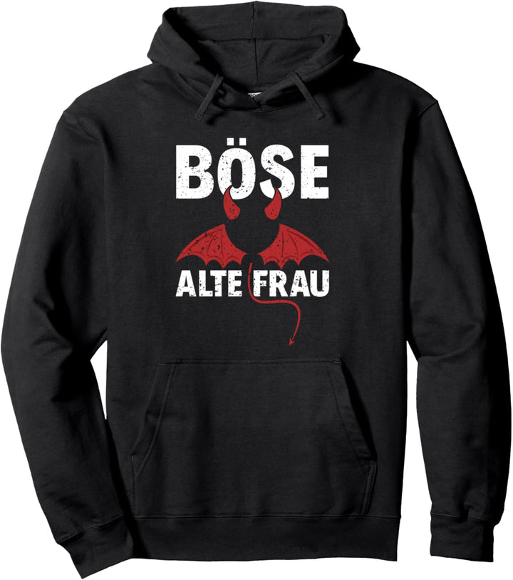 Oma Grossmutter Rentnerin Sarkasmus Gothic Böse Alte Frau Pullover Hoodie