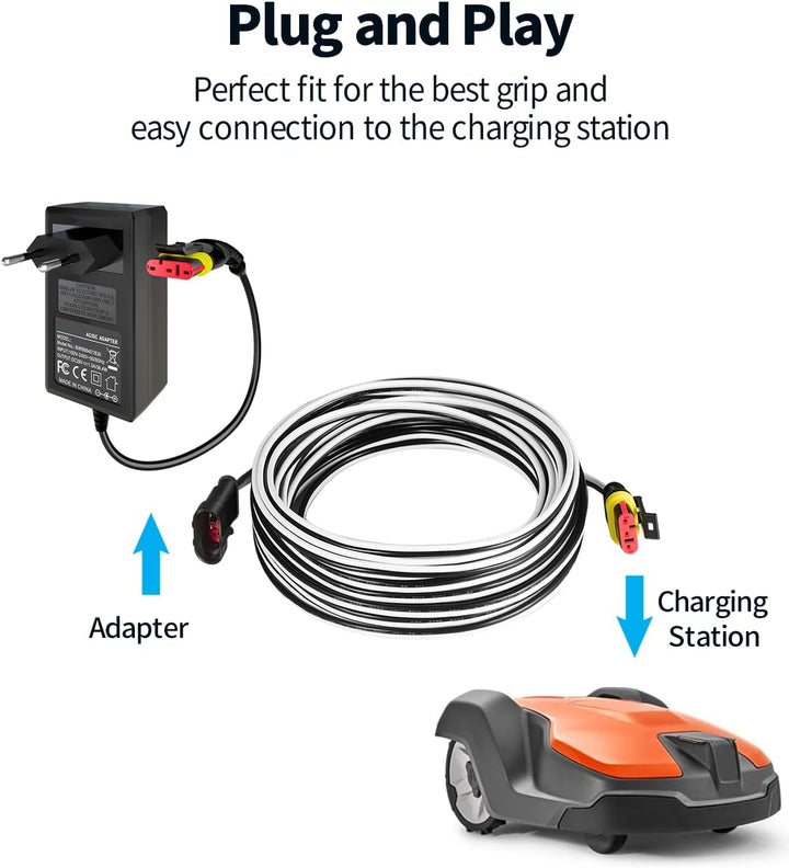 5 Meter Ladekabel für Transformator Stromversorgung und Ladestation, kompatibel mit Husqvarna Automo