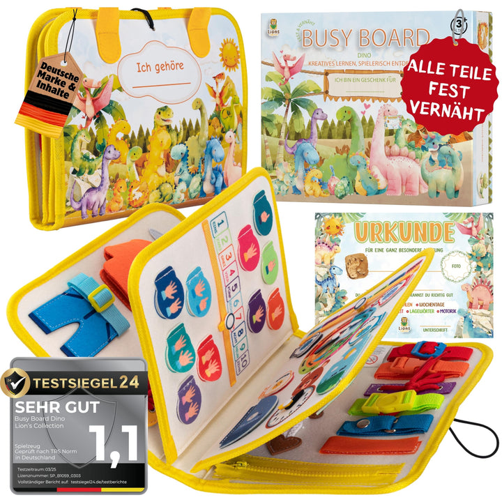 Lion’s Collection Montessori Busy Board Deutsch ab 3 Jahre – Busy Book & Activity Board für Kinder –