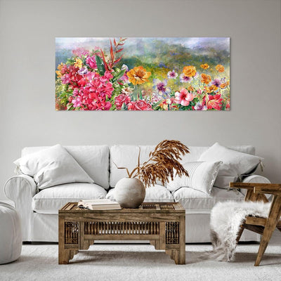 Wandbilder Dekoration Wohnzimmer blume sommer natur Panorama Bilder auf Leinwand 120x50cm Leinwandbi