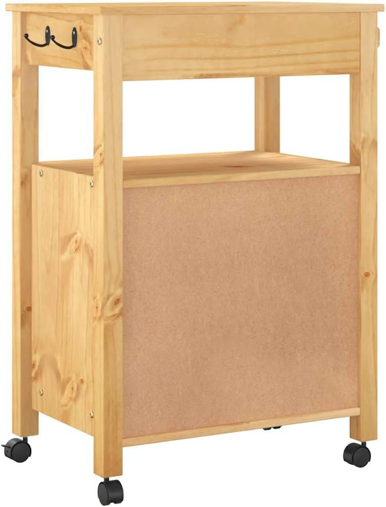 vidaXL Küchenwagen, Servierwagen mit viel Stauraum, Beistellwagen für Küche Wohnzimmer Badezimmer, T