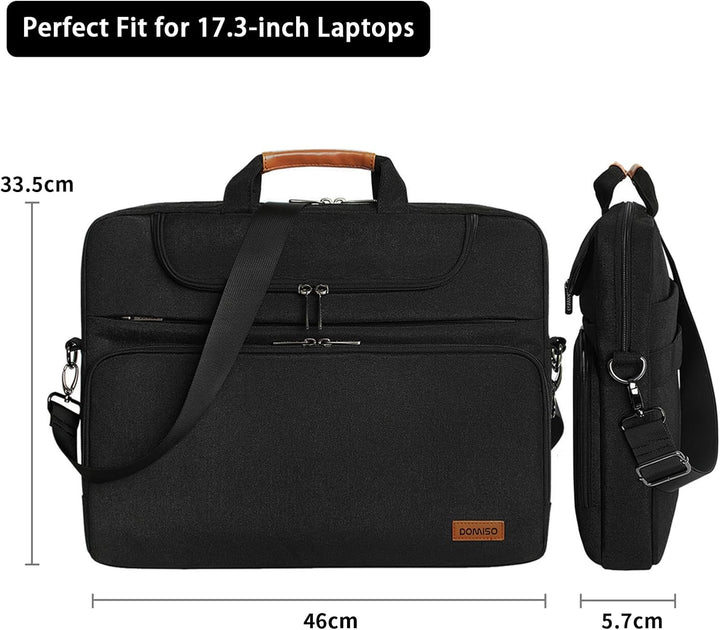DOMISO 17 Zoll Wasserdicht Laptop Tasche Aktentasche Herren Schultertasche Notebooktasche Business f