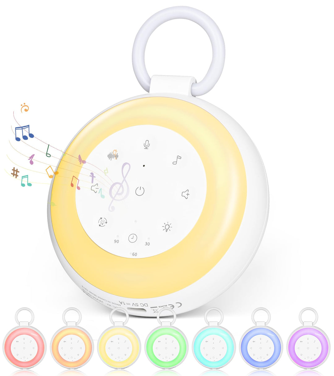 White Noise Machine Baby, GuKKK Tragbare Einschlafhilfe Babys mit Weissem Rauschen&Beruhigende Kläng