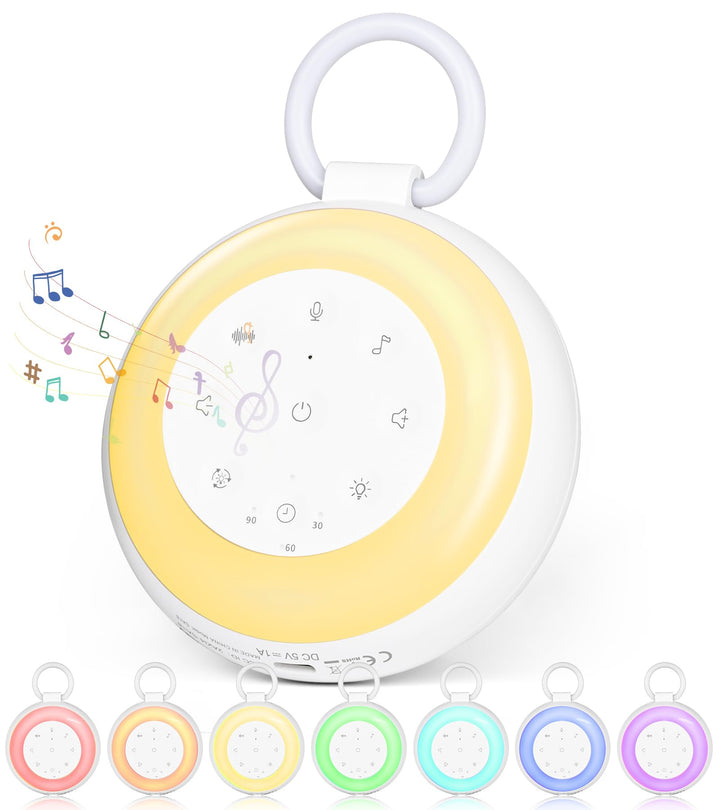 White Noise Machine Baby, GuKKK Tragbare Einschlafhilfe Babys mit Weissem Rauschen&Beruhigende Kläng