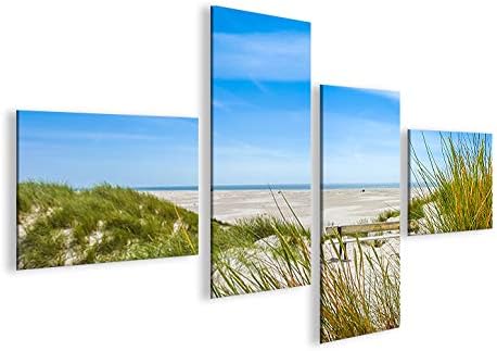 islandburner Bild Bilder auf Leinwand Nordsee Strand 4L XXL Poster Leinwandbild Wandbild Dekoartikel