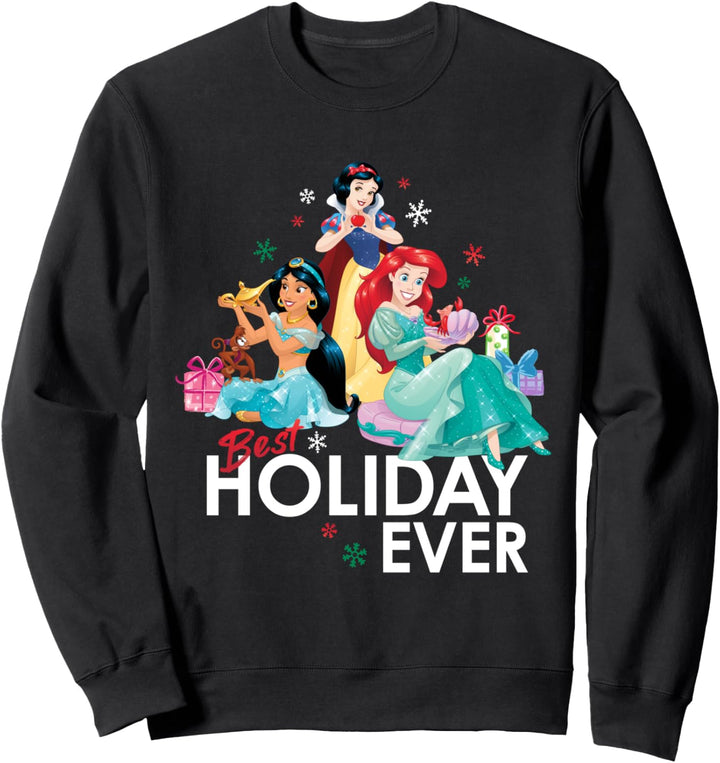 Disney Princess Ariel Snow White Jasmine Best Holiday Ever Sweatshirt