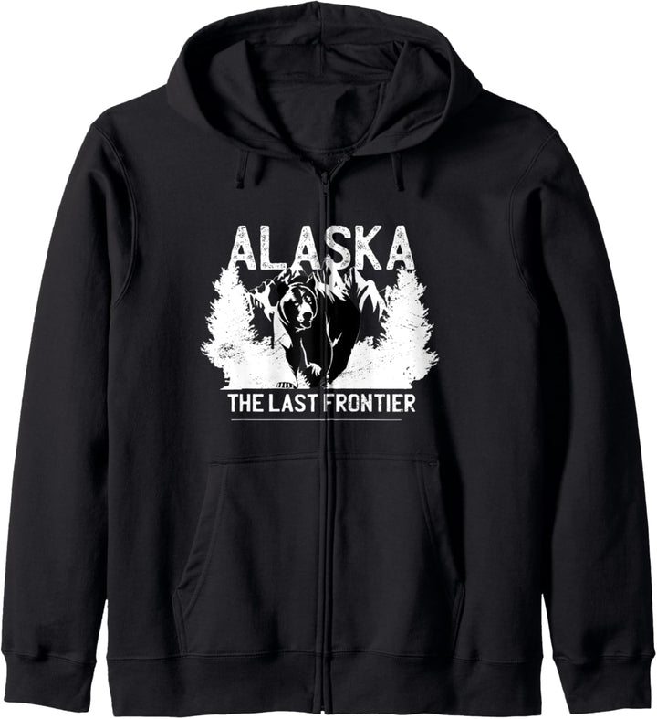 Alaska The Last Frontier Grizzly Bear Nature Outdoor Geschenk Kapuzenjacke