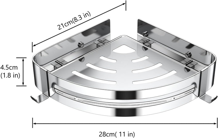 Duschablage Ohne Bohren, Duschregale aus 304 Edelstahl mit 2 Haken, Dusche Silber Duschregale, Dusch