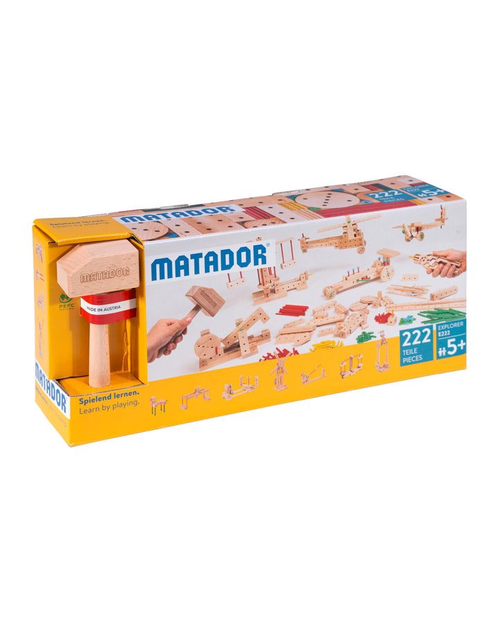 Matador 11717 E717 Baukasten, holzfarben, ab 5 Jahren , bunt Single, Single
