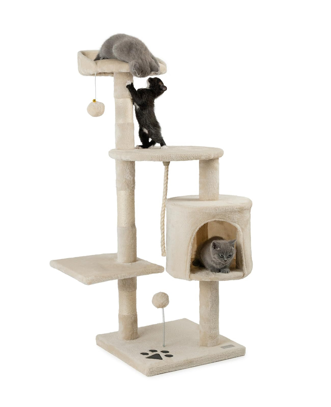 lionto Kratzbaum Kletterbaum Katzenkratzbaum Katzenbaum Höhe 112 cm, beige