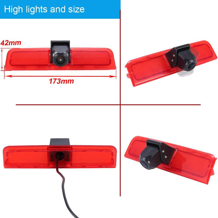 【4.3'' Rückspiegel Monitor + Rückfahrkamera Transporter】im 3. Bremsleuchte HD Rückfahrkamera für VW
