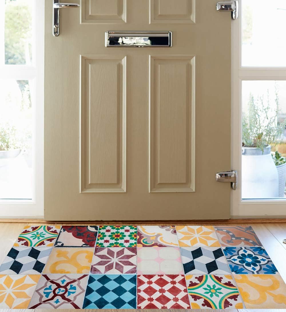 Viniliko Vintage Tiles Vinylteppich, Mehrfarbig, 50 x 100 cm 50x100 Bunt, 50x100 Bunt