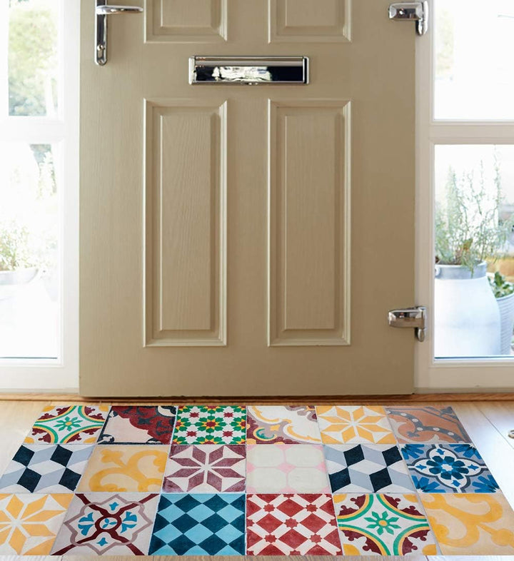 Viniliko Vintage Tiles Vinylteppich, Mehrfarbig, 50 x 100 cm 50x100 Bunt, 50x100 Bunt